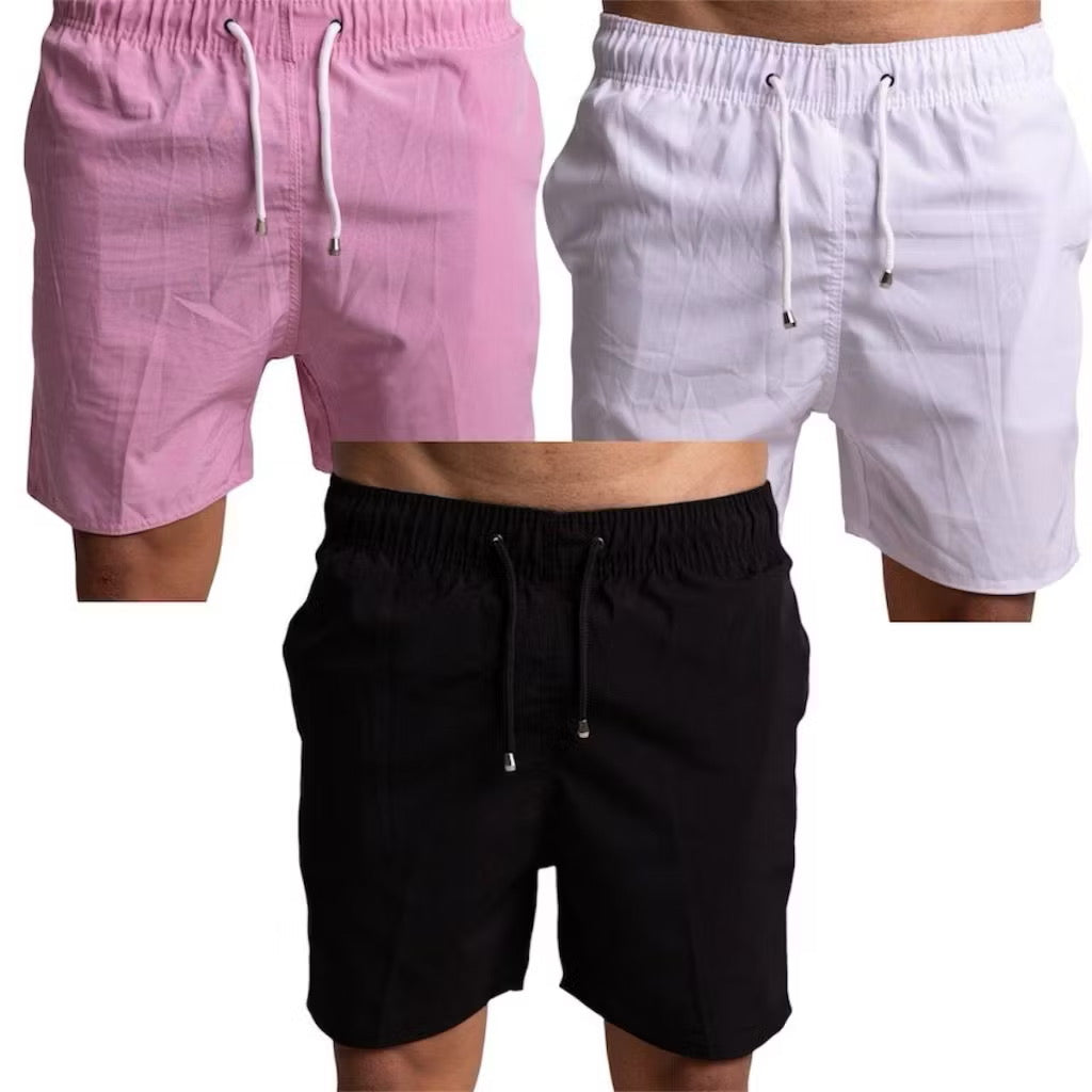 3 short tactel adulto masculino - monte seu kit / bermuda academia, verĂŁo, treino