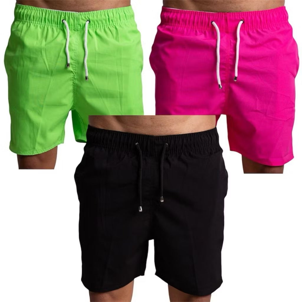 3 short tactel adulto masculino - monte seu kit / bermuda academia, verĂŁo, treino