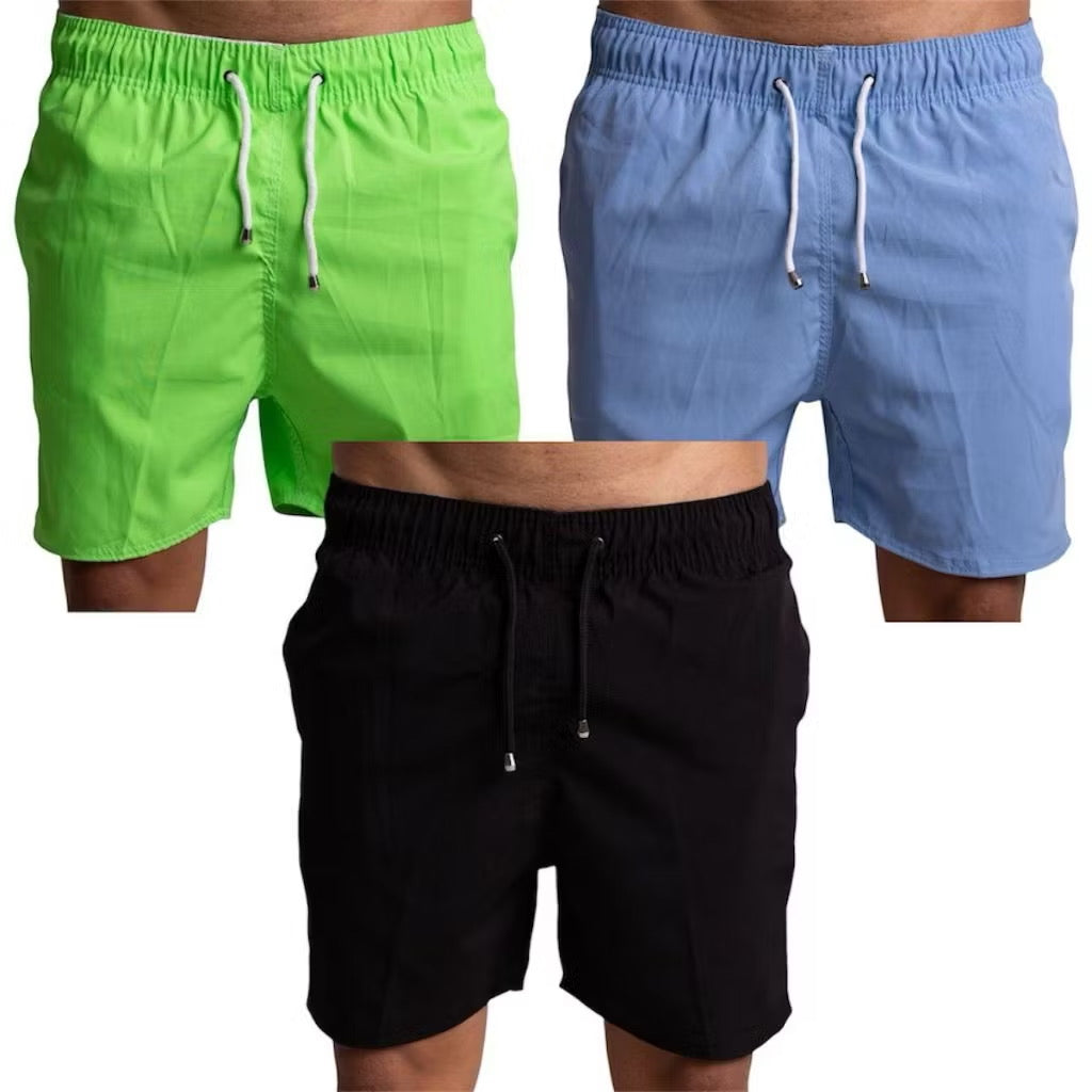 3 short tactel adulto masculino - monte seu kit / bermuda academia, verĂŁo, treino