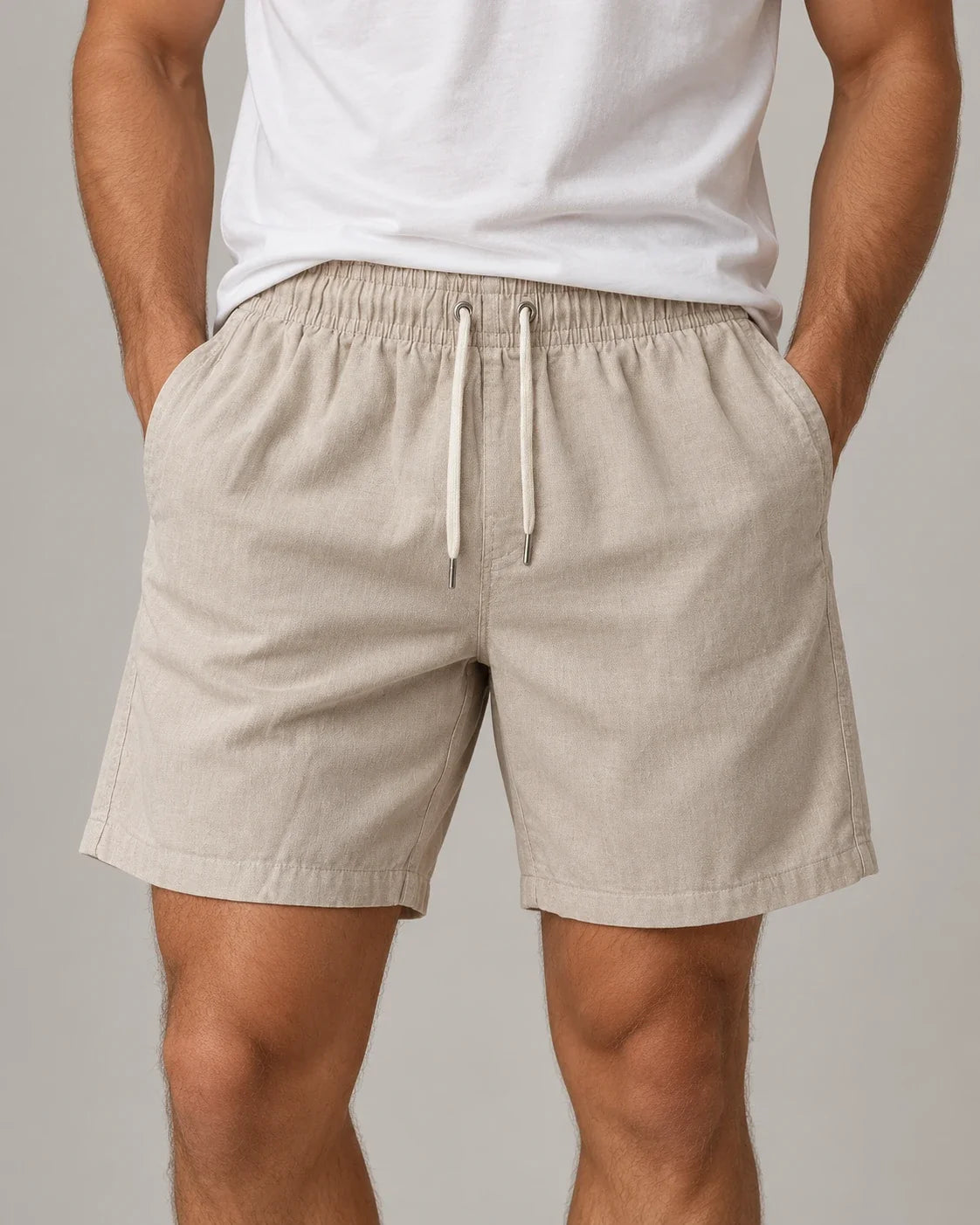 Kit 2 shorts de linho Overbeach - off-white