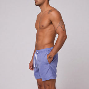 Short tactel masculino azul bebê Overbeach, costas com bolso traseiro